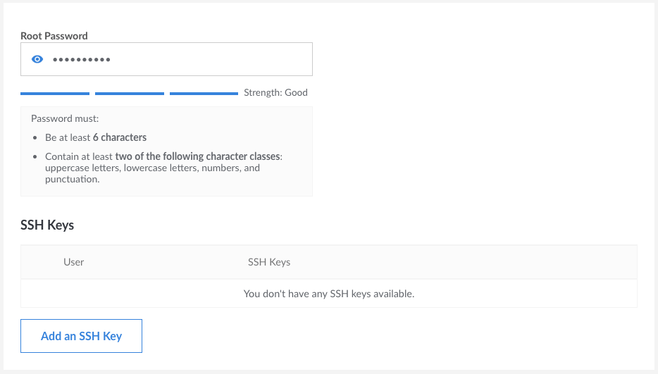 Linode Root Password and SSH Keys